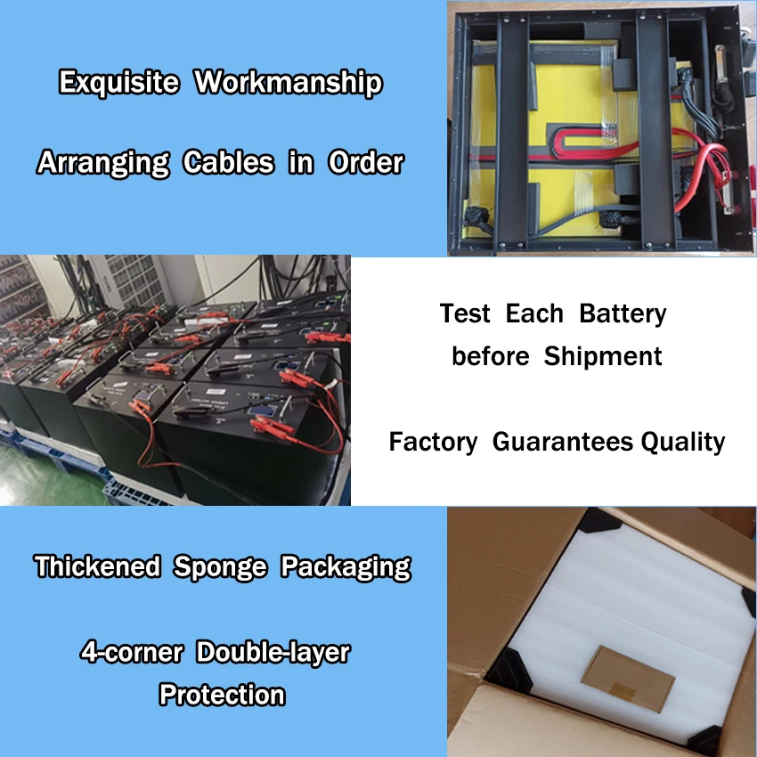 LiFePO4 Battery 48V 50Ah 100Ah 200Ah 16S 51.2V Built-in BMS Lithium Iron Phosphate Battery Grade-A Cell for Energy Storage UPS