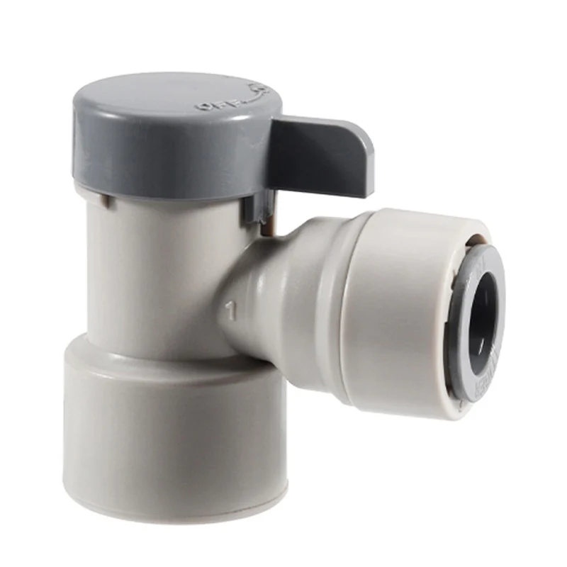 Plastic Mini Ball Valve,3/8 Female to 3/8 OD Shut-off Valve Adapter , Push-fit Fitting Quick Connector,For Beer Brewing,Aquarium