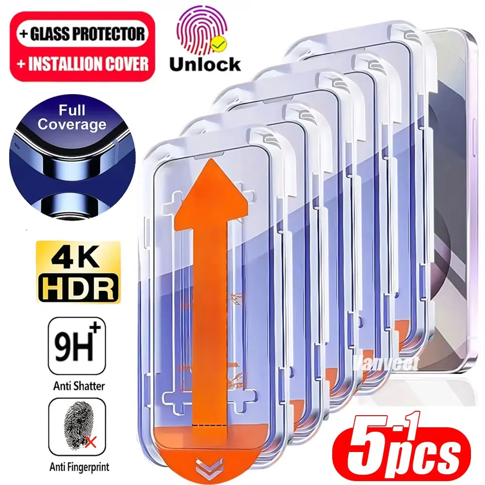 1-5PCS Unlock Easy Instal Tempered Glass For Samsung Galaxy S25 Ultra S26 S24 Plus S23 FE S22 S20 FE S25 Edge Screen Protector