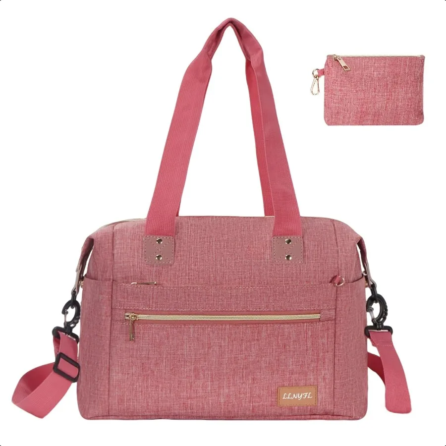 

Сумка-тоут для подгузников, большая вместительная водонепроницаемая детская сумка с чехлом для соски, дорожная сумка для мамы, розовая