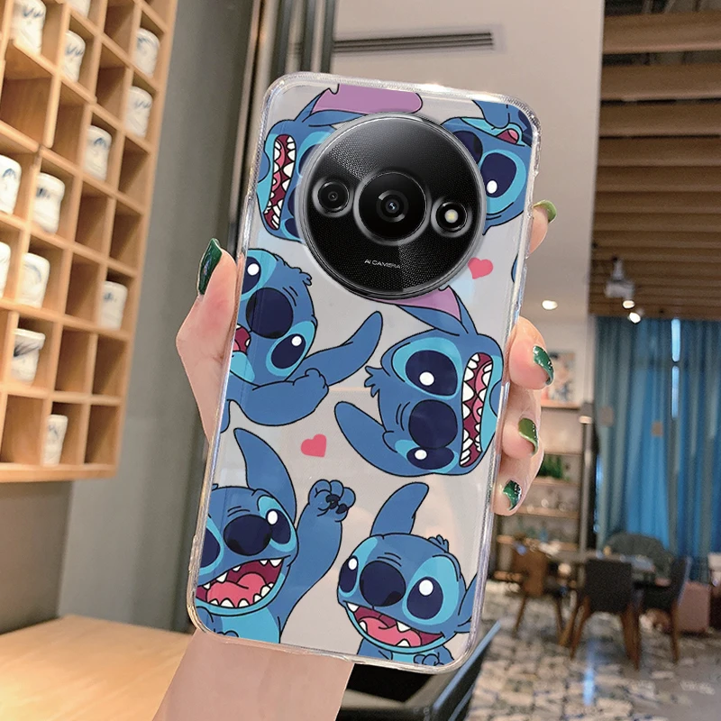 For Redmi A3 Phone Cases Stitch Cinnamoroll Anime Clear Cartoon Anime Fall Cover For Redmi A3 Shockproof Silicone TPU Back Shell