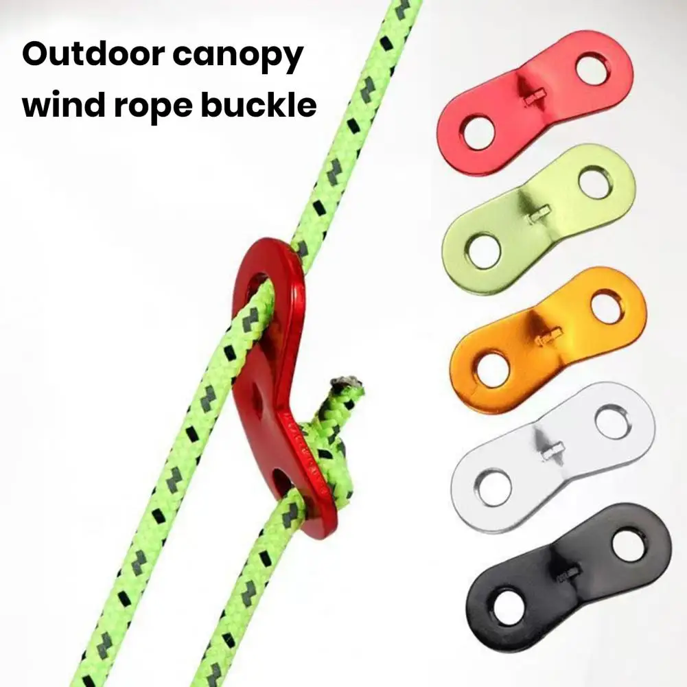 10Pcs 2Port Single Hole Wind Rope Buckle Aluminum Alloy Camping Tent Tensioner Wind Rope Buckles Tightening Clasp Guyline Holder