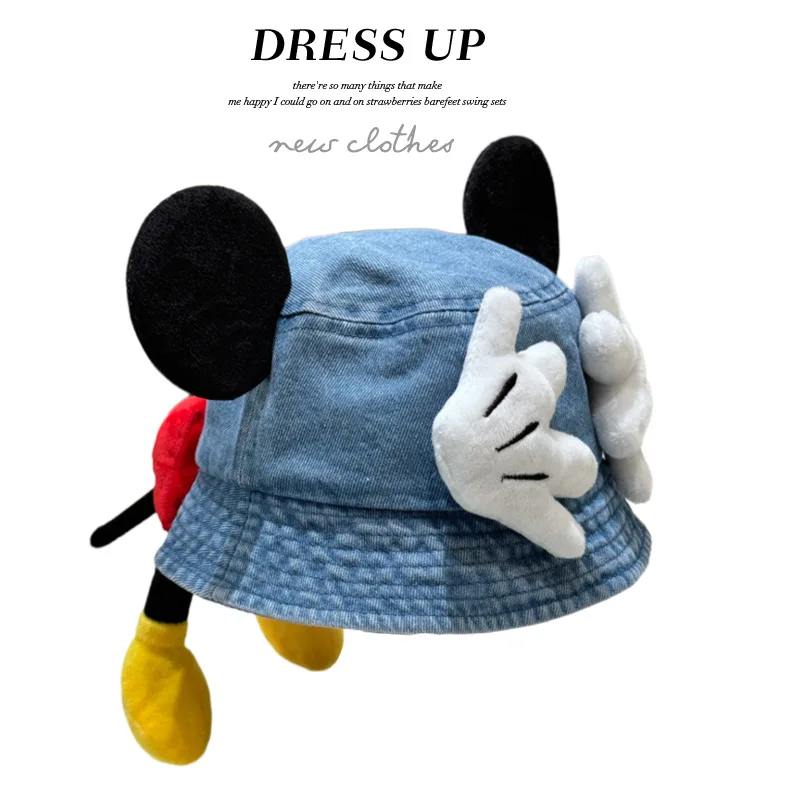

2025 New Creative Face Covering Mickey Large PP Cowboy Hat Cartoon Cute Fisherman Hat Summer Outing Sunshade Hat