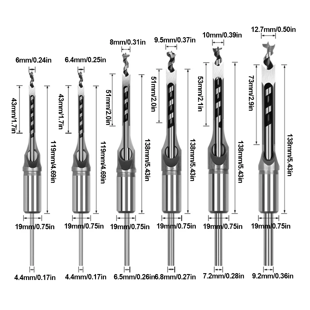 6-12,7 мм HSS сверло с квадратными отверстиями квадратный шнек долбежное долото набор сверл квадратные деревообрабатывающие сверла DIY мебель