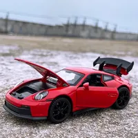 1:32 Porsche 911 GT3 Supercar Alloy Metal Diecast Model Car Sound And Light Children's Toys Birthday Gift For Kids Mini GT Boys