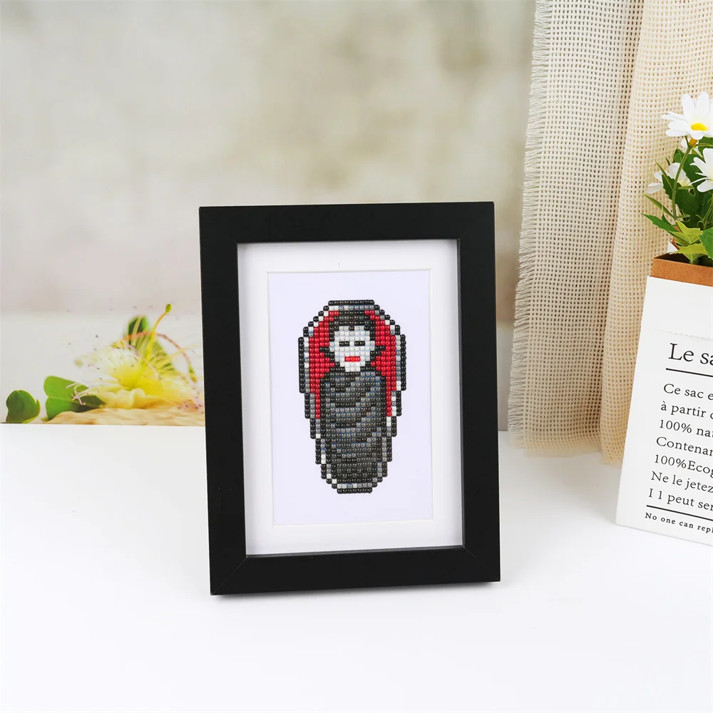 Huacan 16pcs Halloween Diamond Painting Cartoon Flower New Collection Full Round Mosaic Portrait Skull Handmade Wall Decor