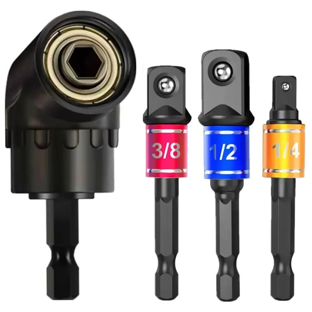 

Impact Grade Socket Adapter Power Hand Tool Part 105 Degree Angle Driver Extension Set Screwdriver Holder Drill Nut Attachment
