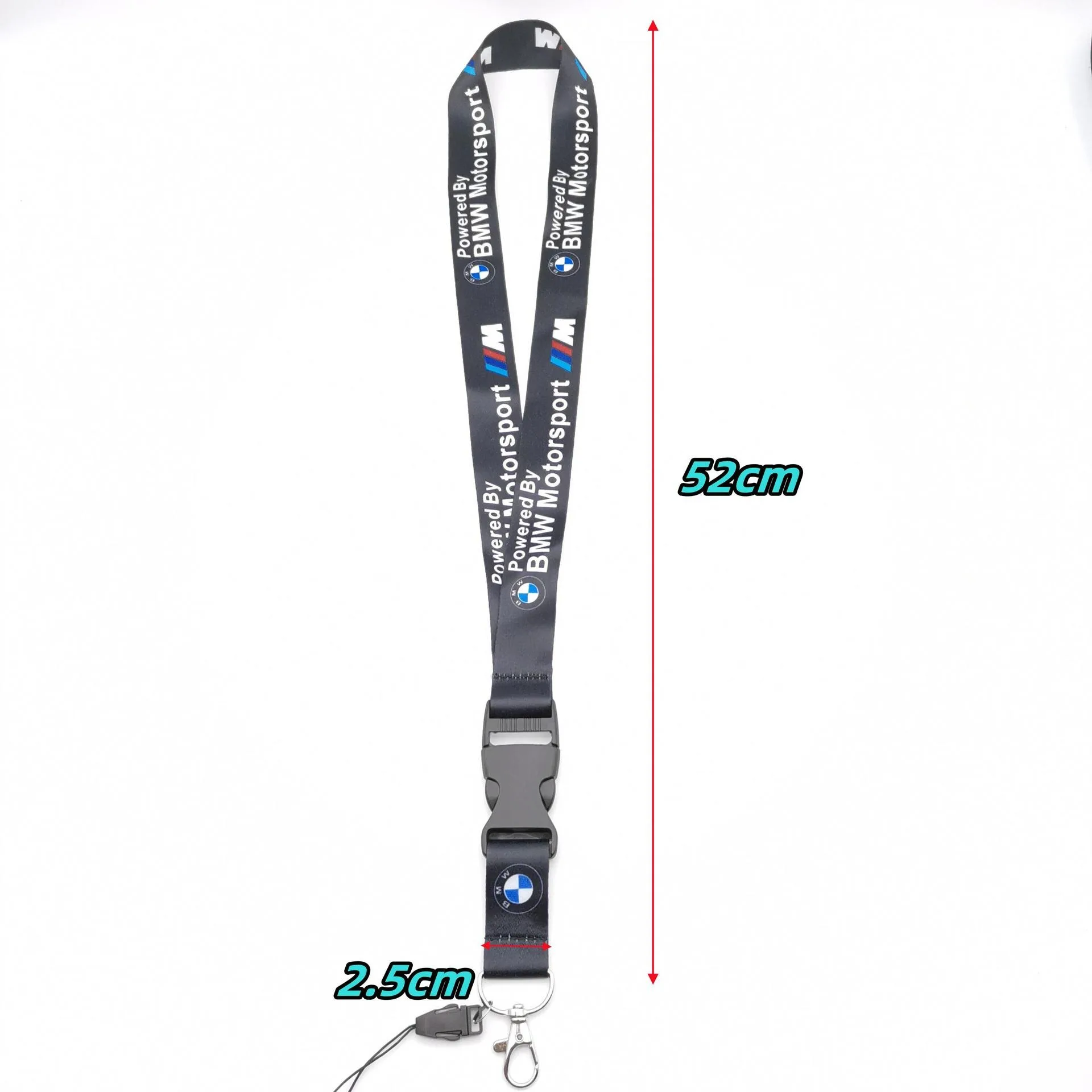 BMW Lanyard Nylon Printing Emblem Style Black White Red Blue Keychain for m Performance e90 e60 e46 car accessories Fashion Gift