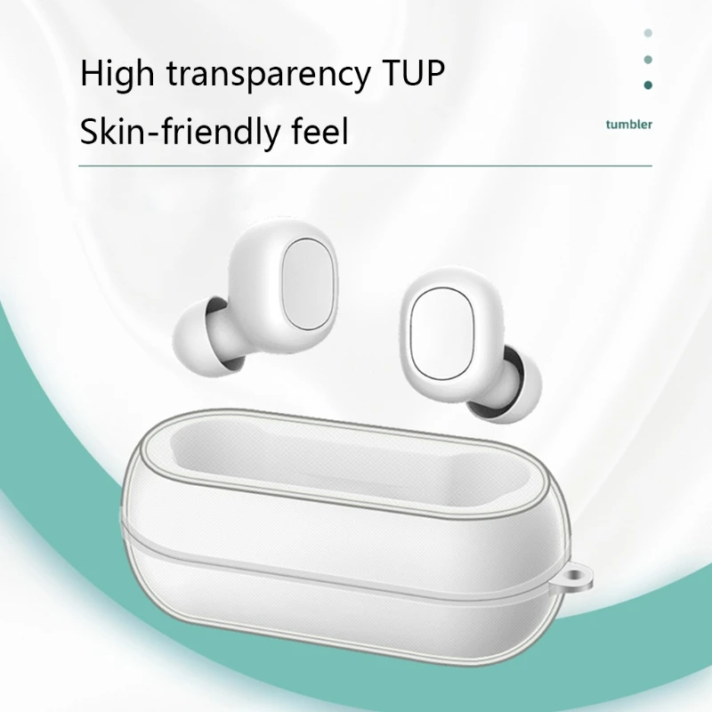 Untuk QCY T1C Penutup Pelindung Headset Bluetooth Nirkabel Penutup TPU Transparan Kulit Lunak Tahan Gores