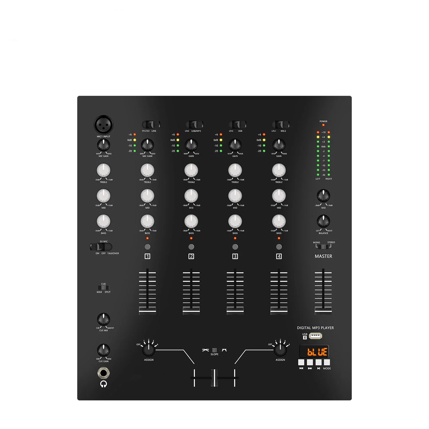 6 Channel Cheap usb Audio-mixer de audio DJ Controller Stereo Mixing System Speed Control With 3 Band EQ Factory Price