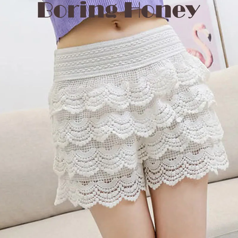 

Boring Honey Lace Shorts Women Wear Leggings Summer Korean Version Pants High Waist Thin Lace Anti-Exposure Safety Pants Women
