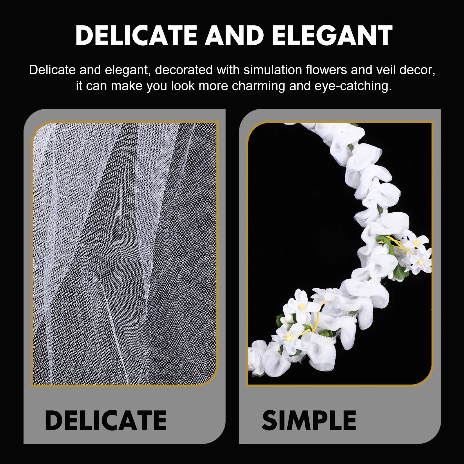 

Свадебный цветочный венок-повязка на голову с фатой, элегантный легкий аксессуар для волос для невесты, украшение для вечеринок и фестивалей