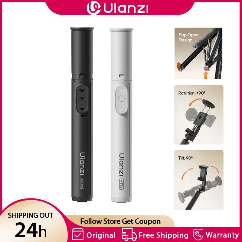 

Ulanzi MT86 1,53 м автоматический штатив для телефона палка для селфи с зажимом для телефона 10 м беспроводное управление для Iphone Android Vlog Live
