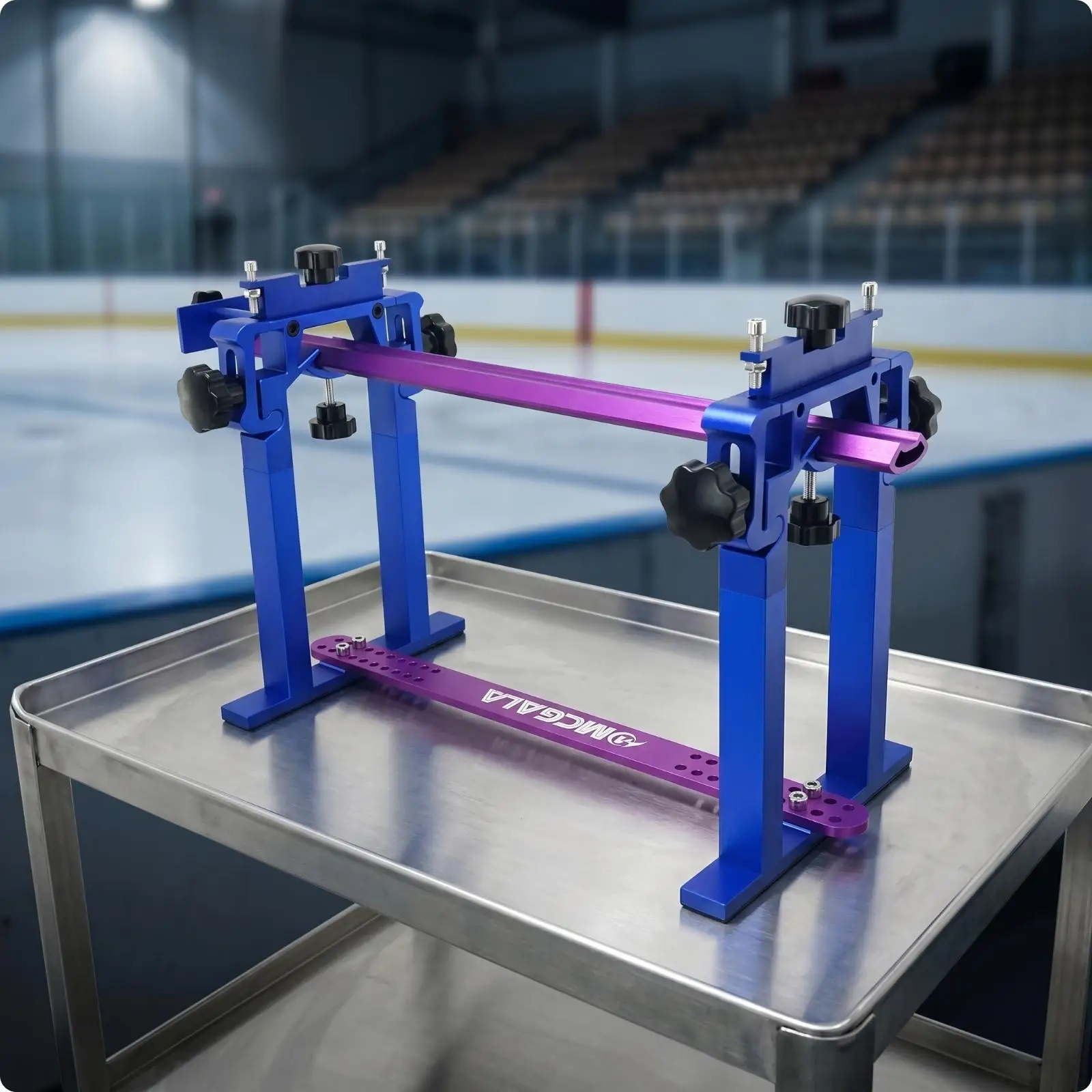 Sharpening Jig with Clamping Brackets Adjustable Ice Skate Holder Aluminum Alloy