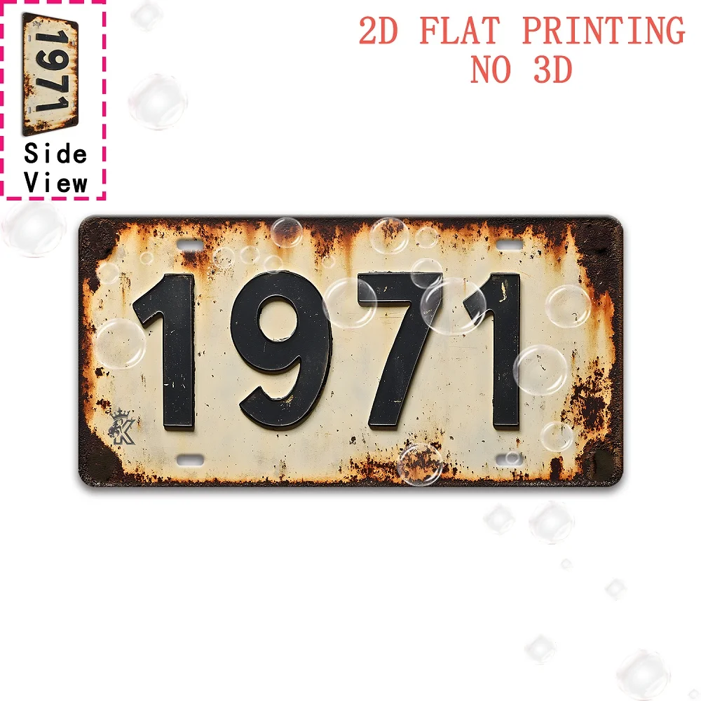 2D Flat, 2D Flat- 1pc Retro 1971 Aluminum Sign| Vintage Metal Tin Sign Decor for Man Cave, Bar, Garage, Cafe, Living Room, Garde