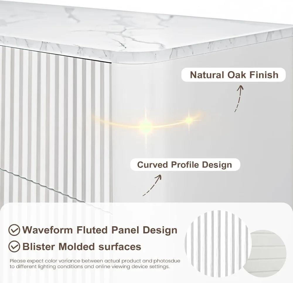 Fluted Five Drawer Dresser 3