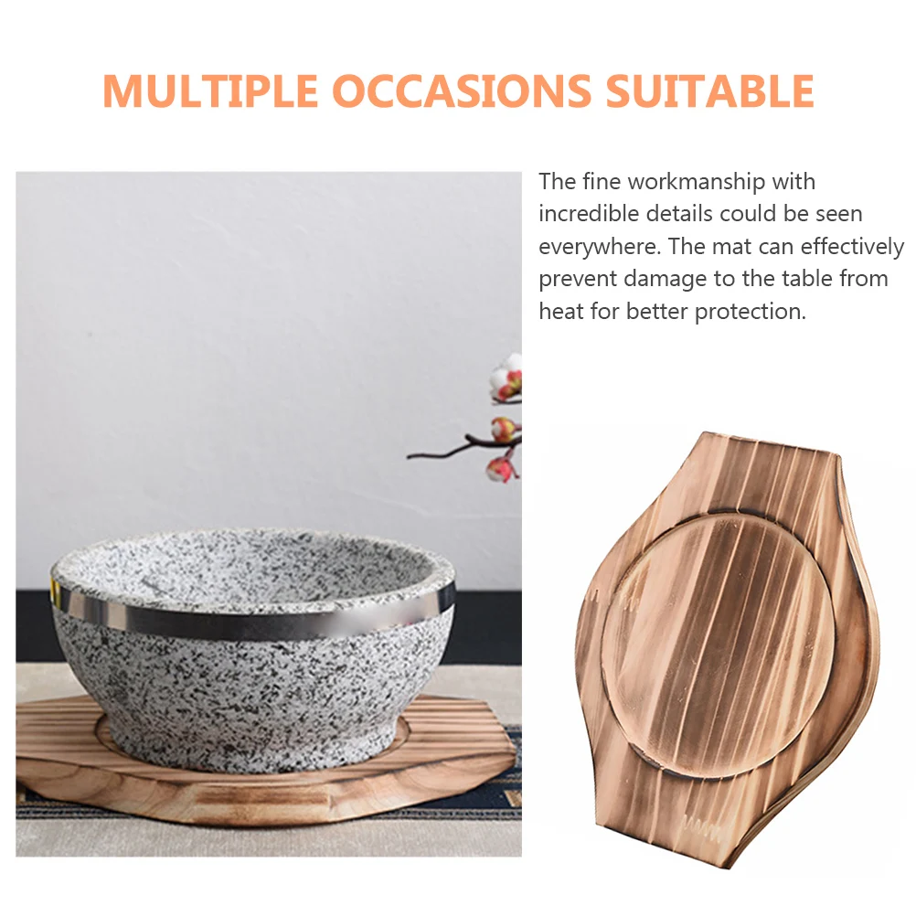 

Wooden Stone Bowl Mat Classic Color Simple Design Heat Resistant Placemat Table Protective Pad for Dining Kitchen Coffee Bar