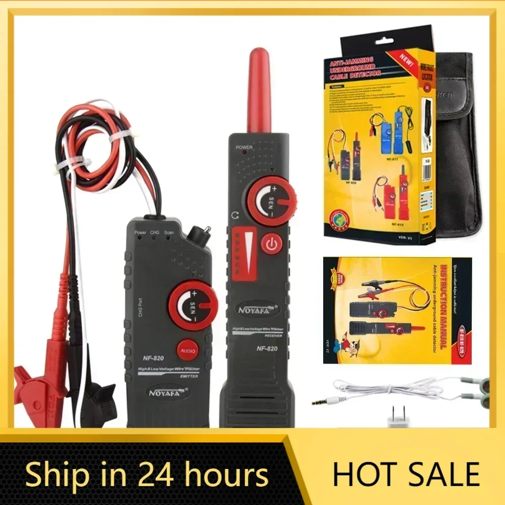 Noyafa-ワニ口クリップ付き地下ケーブルロケーター、干渉防止、高電圧と低電圧、ネットワークワイヤートラッカー、NF-820