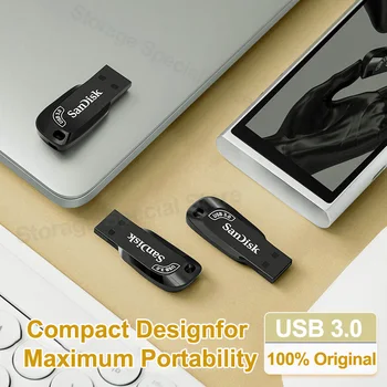 SanDisk USB 3.0, Pendrive Ultra Shift, 32GB, 64GB, 128GB, 256GB, 512G USB 플래시 드라이브, CZ410 메모리 스틱 U 디스크, PC 노트북용 