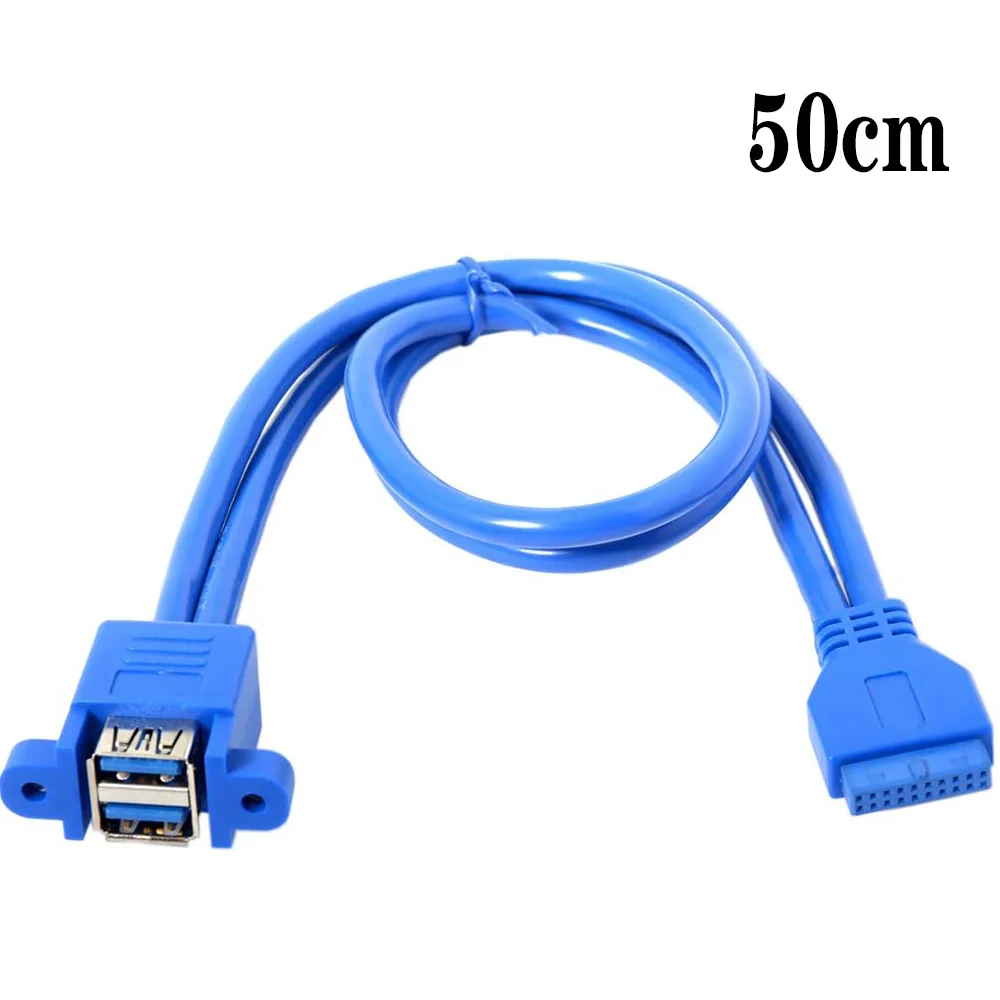 

Stackable USB 3.0 Female Panel Type to Motherboard 20Pin Header Cable Dual Ports 50cm