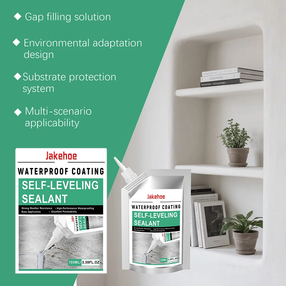 100ml Concrete Cracks Filler Self-Leveling Sealant Waterproof Cement Sealant Fast Drying For Driveway Sidewalk Patios Garage