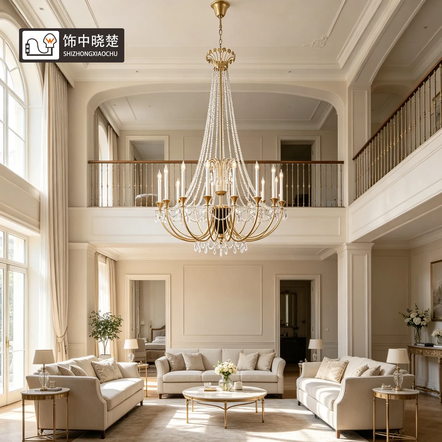 Large Crystal Chandelier For High Ceiling French Style Lighting Fixture In Hotel Hall Villa Stairs Luxury Lobby Chandeliers
