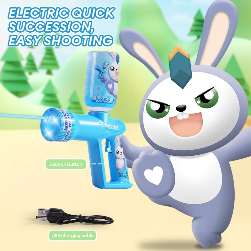 Pistola ad acqua divertente completamente automatica Light Up Toy bambini Summer Party pistola ad acqua elettrica giocattoli da esterno in cotone per ragazzi ragazza regali per bambini
