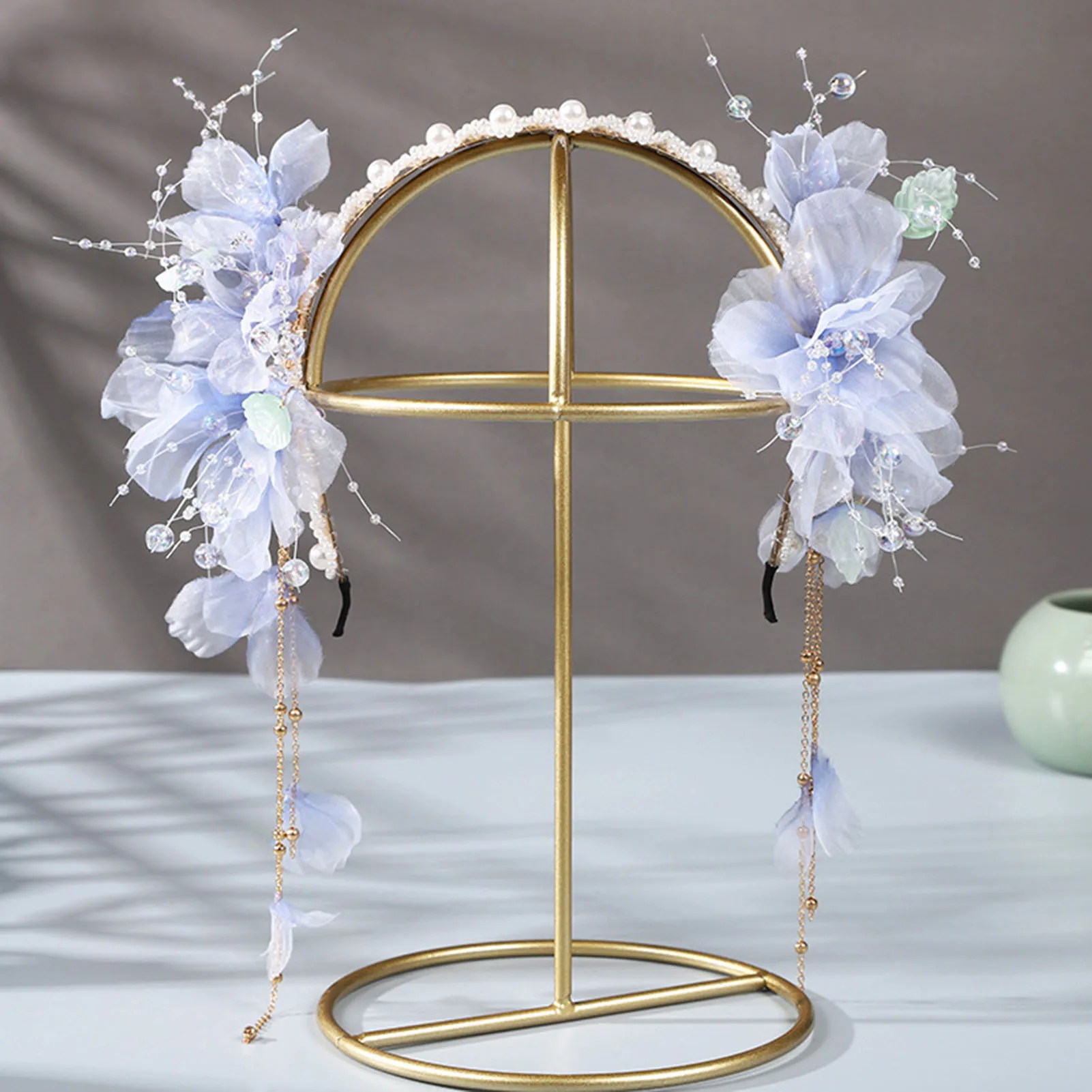 Vintage Flower Tassel Headband Fairy Style Anti-Slip Decorative Headband for Chinese Hanfu Cosplay Costume image 6