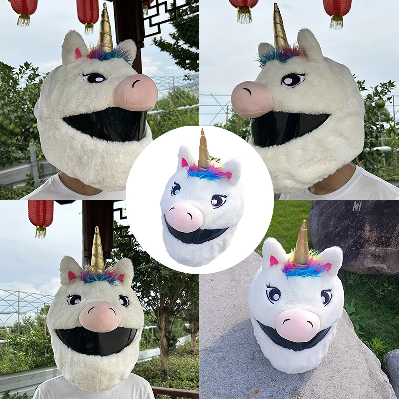 يغطي خوذة دراجة نارية ، خوذات كاملة ، قبعة الكرتون أفخم ، قضية واقية مضحك ، هدية حفلة شخصية