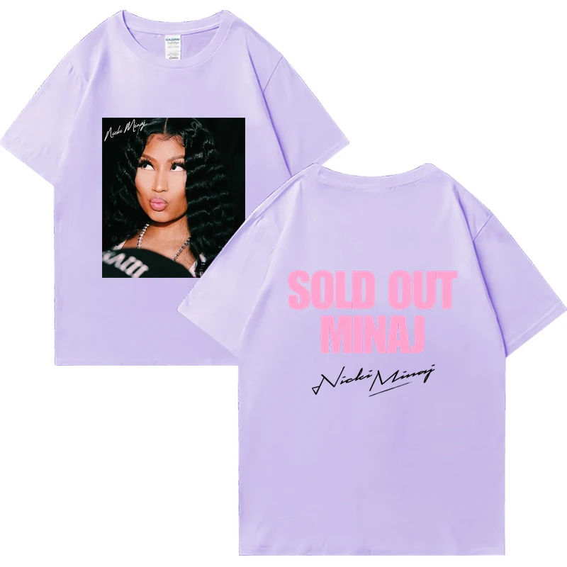 Rapper Nicki minaj Tour เสื้อยืด2024วันศุกร์สีชมพูเสื้อยืดผู้ชายผู้หญิงฮิปฮอปวินเทจทรงโอเวอร์ไซส์เสื้อยืดยอดนิยมใช้ได้ทั้งชายและหญิง