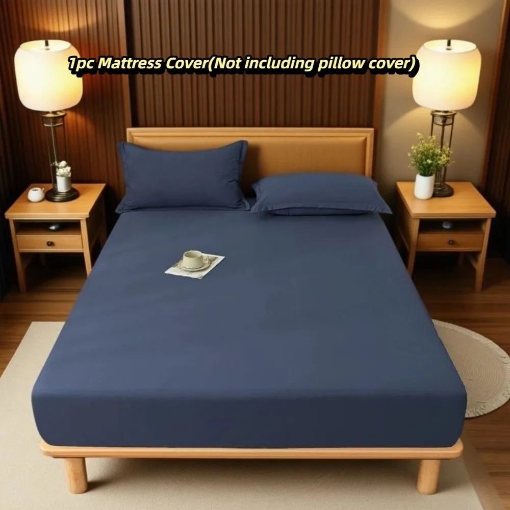 

Waterproof Mattress Cover Solid Color Dust Proof Matress Protector Rhombus Lattice Pattern Breathable Mattress Pad