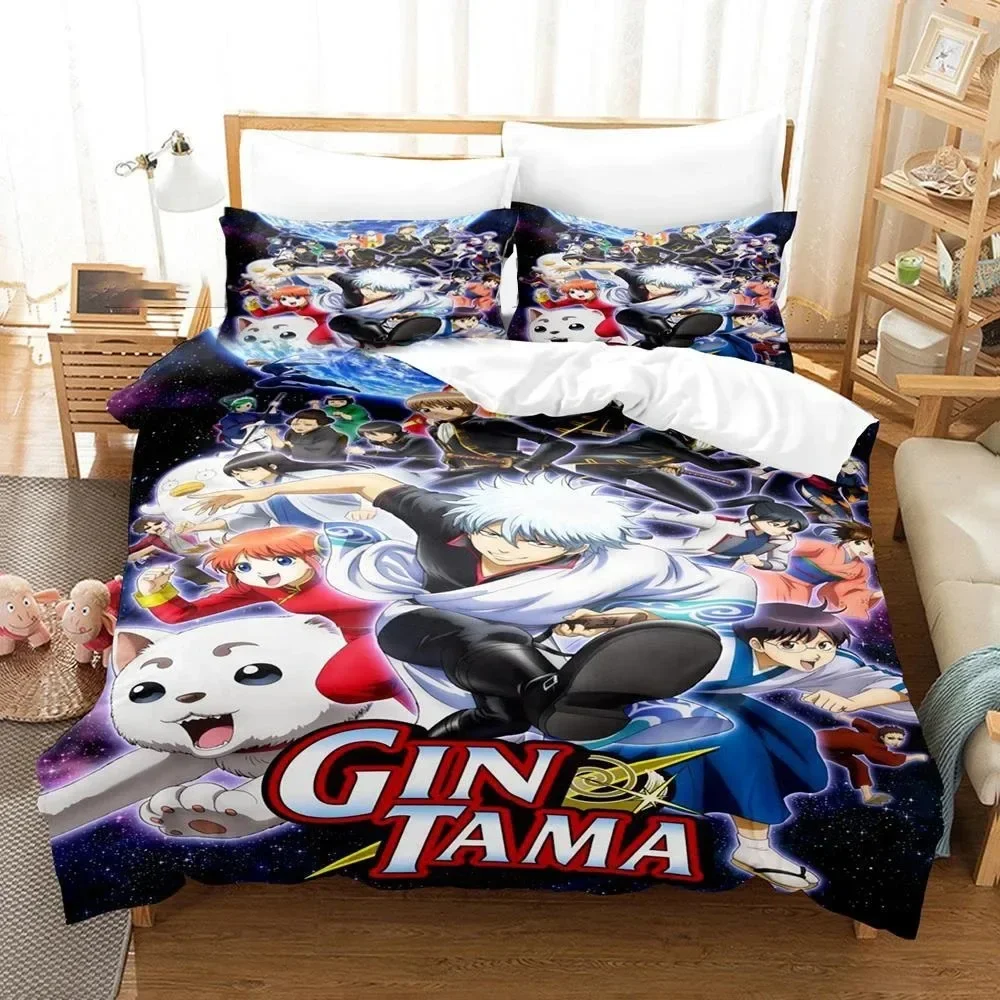 3D Printed Gintama Bedding Set Anime Gintoki Sakata Duvet Cover Double Twin Full Queen King Adult Kids Bedclothes Quilt Cover