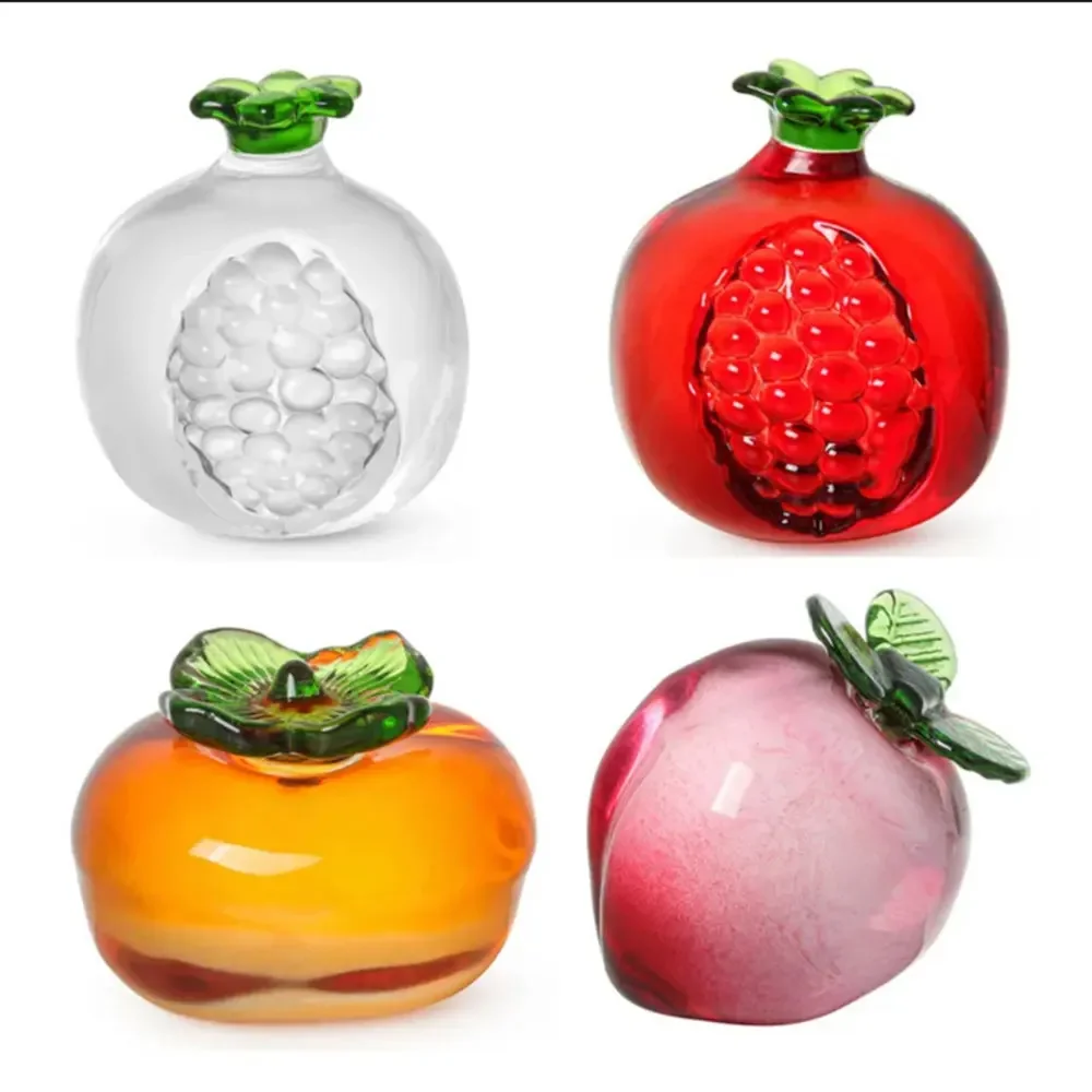 Neue Kristall Künstliche Obst Figur Glas Briefbeschwerer Handwerk Granatapfel Pfirsich Modell Hause Wohnzimmer Einfache Fenster Ornament