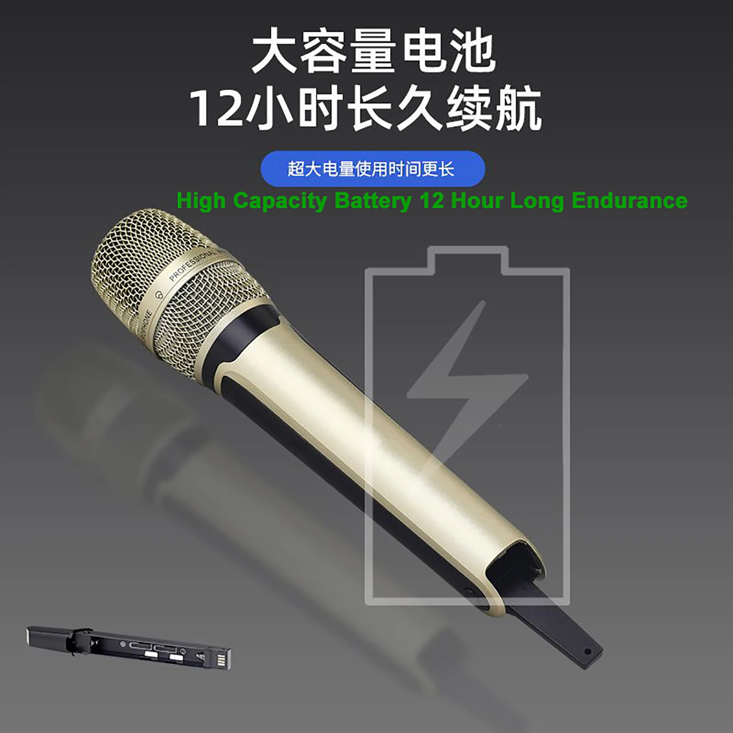 SKM9000 Professional UHF Wireless Microphone Metal Mic for DJ Stage Vocal for Recording Studio Karaoke