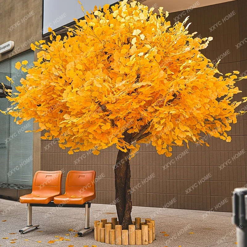 

Simulation Ginkgo Tree Large Fake Tree Landscaping Indoor Simulation Tree Landscape Bionic Green Plant Floor Decoration