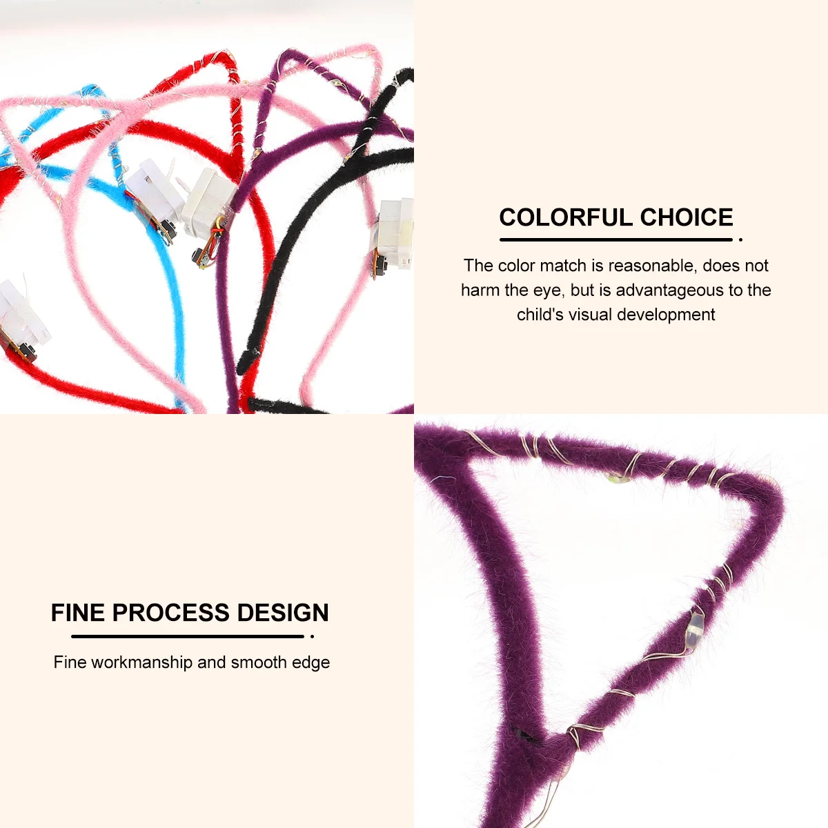 

10 шт. светящихся светодиодных ободков-повязок на голову с кошачьими ушками, эластичные, легкие, для вечеринок, в подарок