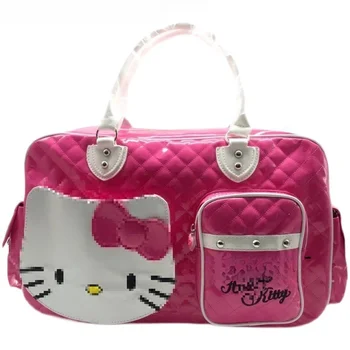 Hallo Kitty Kawaii Sanrio Y2K Hoch leistungs handtasche Umhängetasche Cartoon Pu helle Oberfläche Reisetasche Mädchen Mode Reisetasche