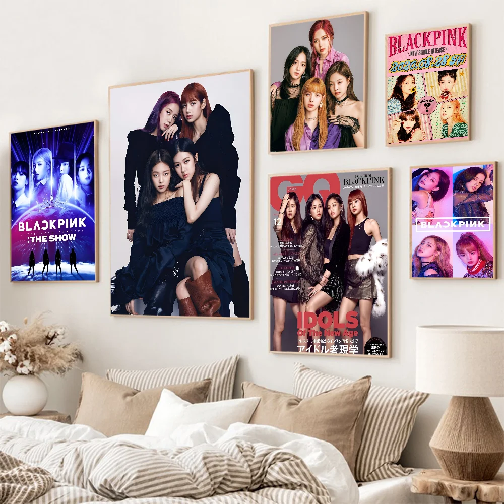 Kpop B-Blackpink DIY Sticky Poster Whitepaper Prints Posters Artwork Nordic Home Decor