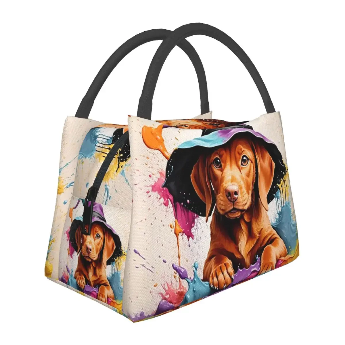 

Vizsla Портрет щенка собаки в шляпе на Хэллоуин, сумки для обеда, коробка для бенто, сумка для обеда, сумки для пикника, термосумка-холодильник для женщин, школы