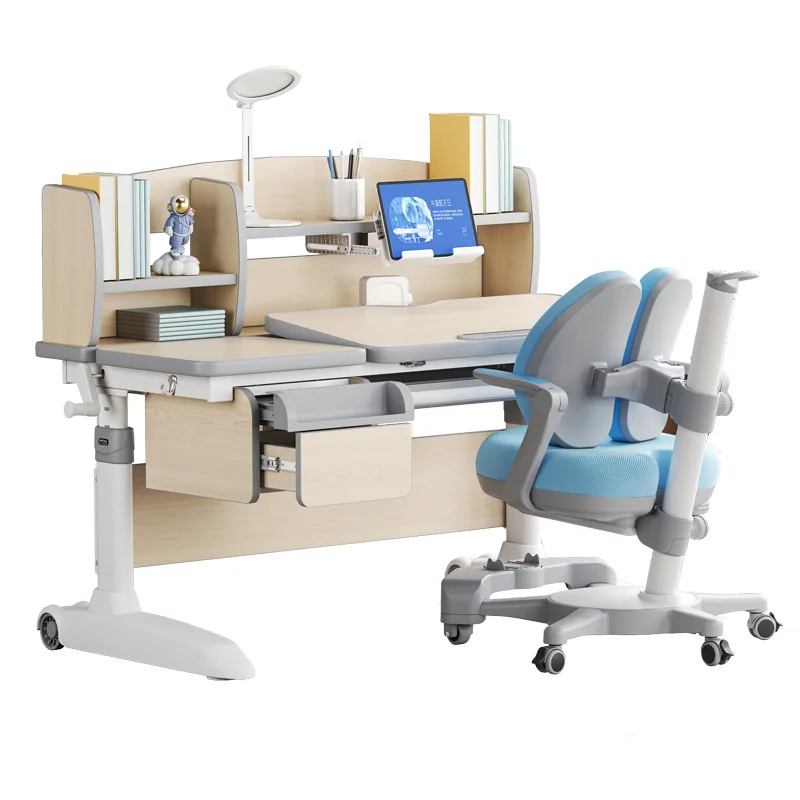 

Children's Desk Study Table Modern Solid Wood Writing Table And Chair Set Simple Primary