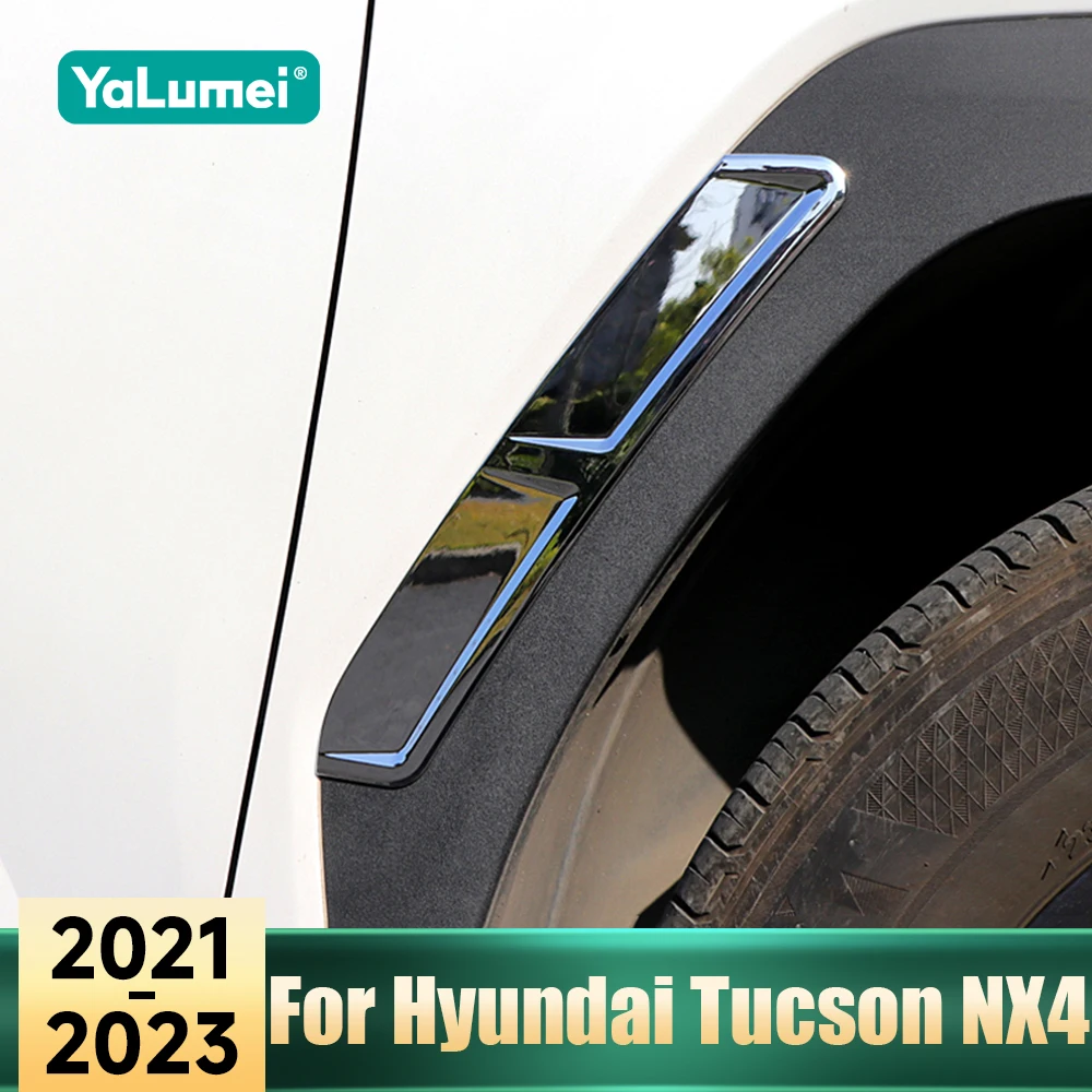 Für Hyundai Tucson NX4 Hybrid 2021 2022 2023 N Linie Auto Vorne Hinten Rad Augenbrauen Dekor Abdeckung Rad Arch ABS Dekoration Aufkleber