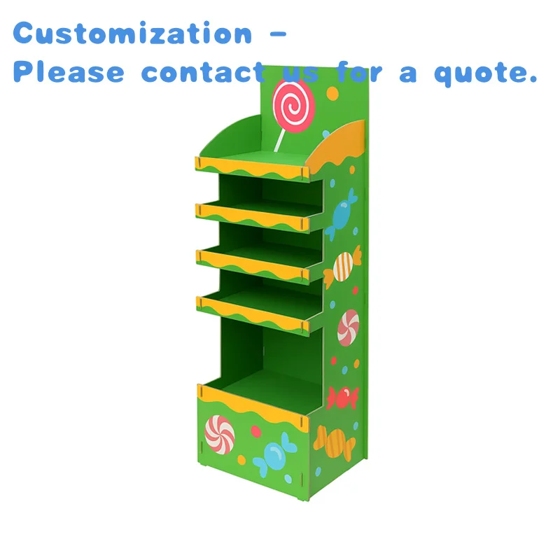 custom.Custom Corrugated Cardboard Floor Display Unit Retail Store Product Showcase-Candy Food Beverages Rack Displa
