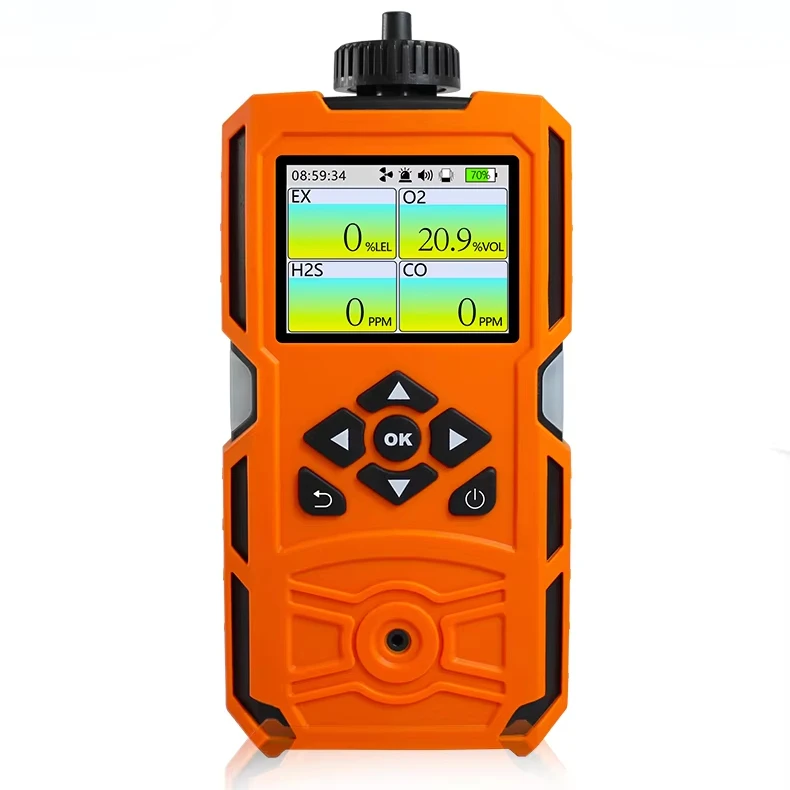 Aikesi ปั๊มเครื่องตรวจจับก๊าซ X-4(BX) เครื่องวิเคราะห์ก๊าซแบบพกพาเครื่องตรวจจับก๊าซธรรมชาติคาร์บอนมอนอกไซด์นาฬิกาปลุกออกซิเจนเมตร