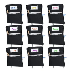 6Pcs Chair Storage Pocket Chair Bag Chair Pockets For Classrooms Student Chair Pockets Chair Organizer With Name Tag