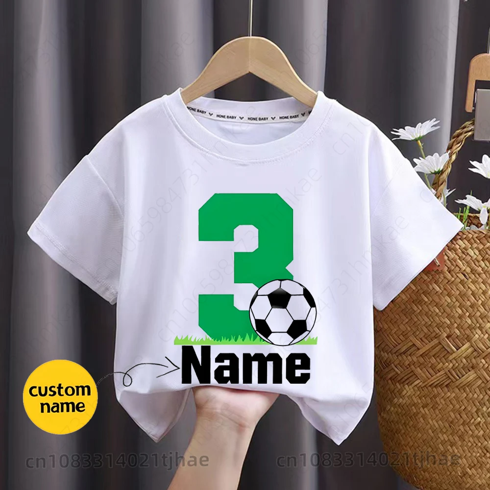 Personalisiertes T-Shirt mit Namen für Kinder, lustiges Fußball-T-Shirt für Babys, individuell gestaltbare T-Shirts, Kinderoberteile, T-Shirt für Jungen und Mädchen, personalisiertes T-Shirt, Geburtstagsgeschenk. – Detail 5