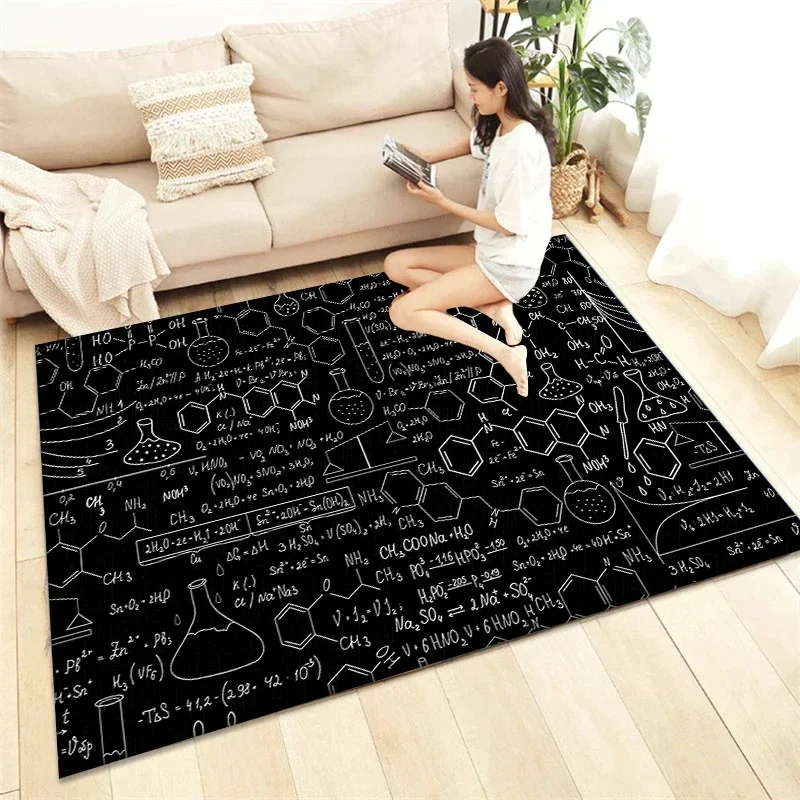 Blackboard Printed Carpet Living Room Home Decor Sofa Table Rug Anti Slip Chair Cushion Lounge Mat Picnic Camping Decoration