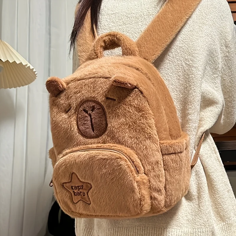 

Children's School Bag Kids Cute Plush Backpack Multifunctional Plush Book Bag Capybara Durable Casual Bag Gift for Kids Boys