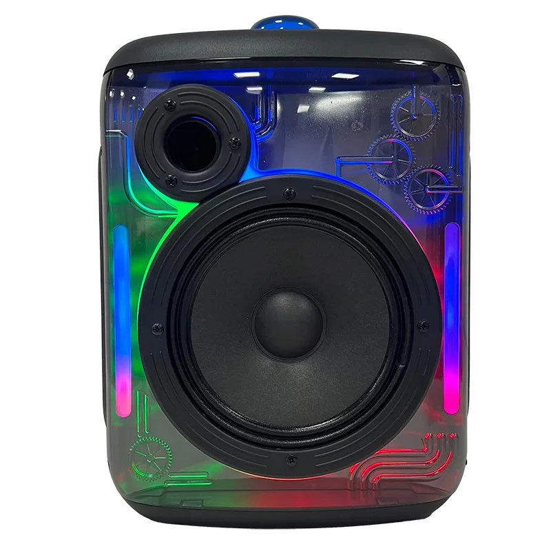 

New outdoor portable bluetooth speaker desktop high value k song transparent TWS wireless bluetooth speaker