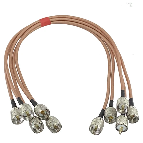 Conector macho RG400 doble UHF PL259 a conector macho PL259, conector de engarzado RF Pigtail, Cable de puente coaxial, terminales de Cable de 6 pulgadas ~ 10 pies