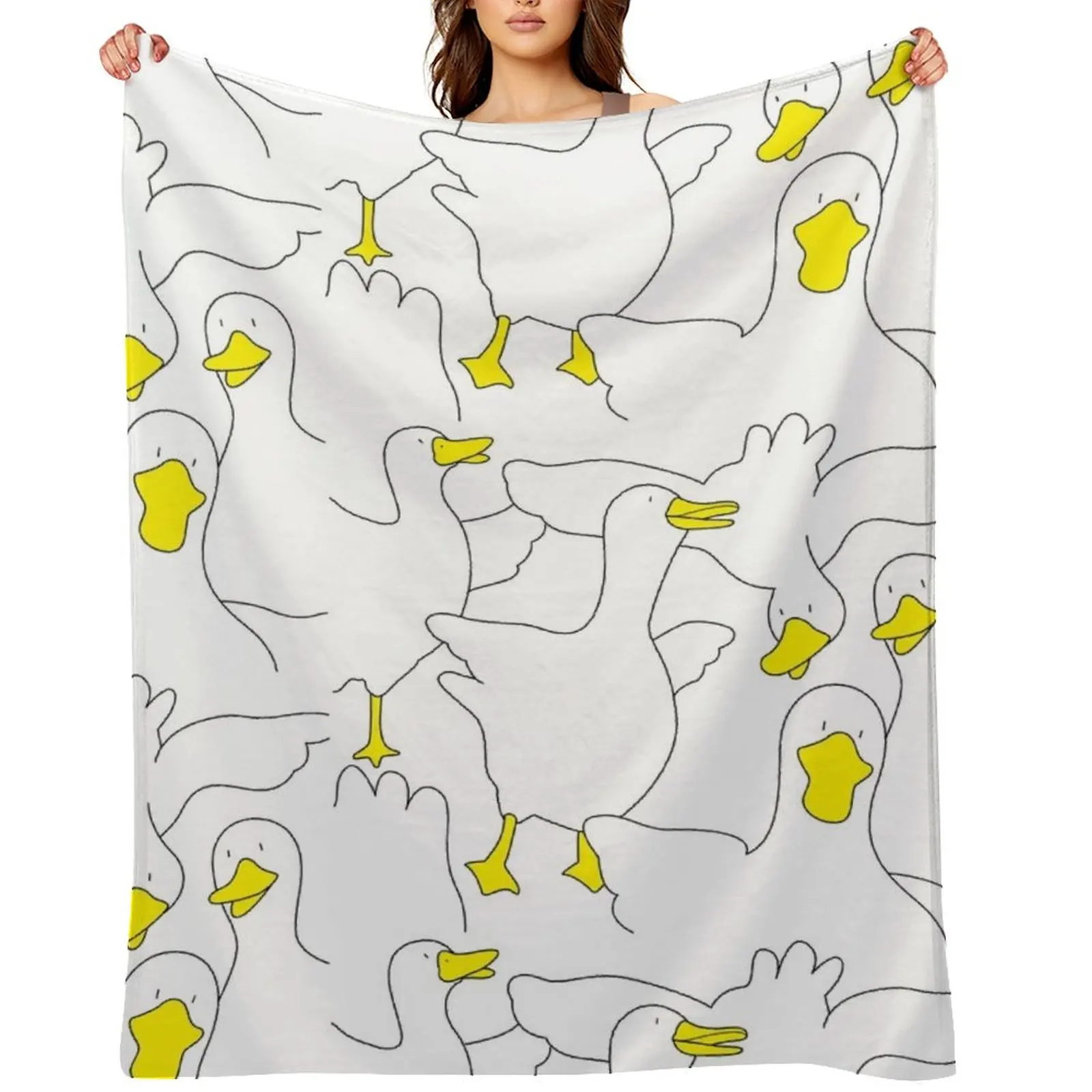 Duck Duck Duck Throw Blanket Moving anime Soft Plaid Nap Blankets